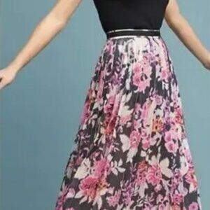 MAEVE By Anthropologie Pleated Sequined Maxi Skirt Size 2 Multicolor